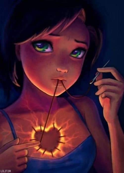 تابلو نقاشی جای فرار احساسم رو میدوزم
