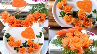 چگونه گل هویج گل برای تزیین سالاد درست کنیم ؟ چگونه گل هویج گل برای تزیین سالاد درست کنیم ؟