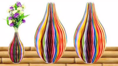یادگیری درست کردن گلدان با کاغذهای رنگی در خانه یادگیری درست کردن گلدان با کاغذهای رنگی در خانه
